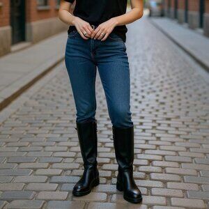 Coach Black Leather Tall Boots | Size 9 | Classic Riding Style